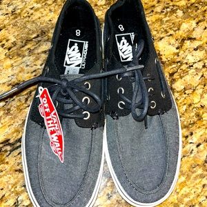 Black and grey Vans. Mens size 8. New with tags